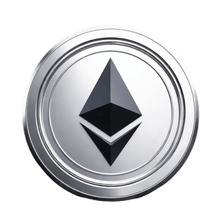 Com a moeda Ethereum (ETH) em um elemento gráfico flutuante